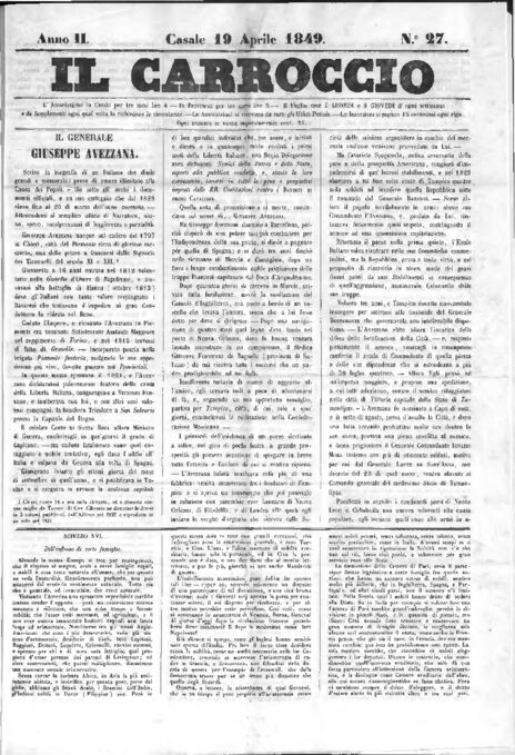 Il Carroccio - Edizione 27 del 19/04/1849